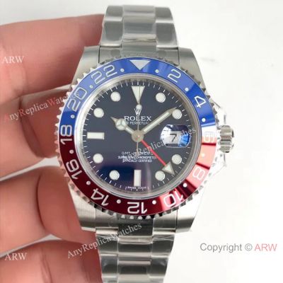 (EW) Swiss Replica Rolex 116719 GMT-Master II Pepsi Bezel New Blue Dial Watch